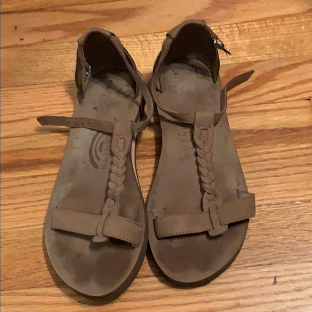 Rainbow sandals with ankle strap
